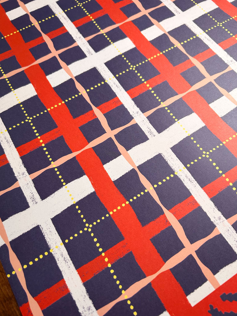 Dotty Plaid Wrapping Sheet