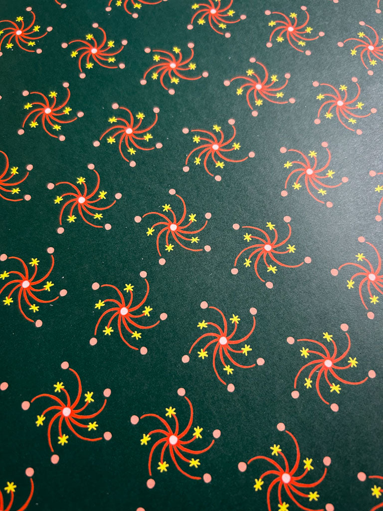 Decorative wrapping patterned paper with pinwheel pattern