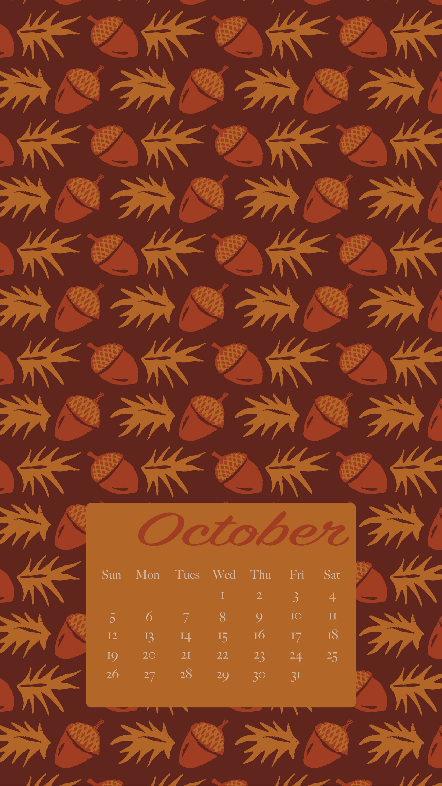 October 2025 Digital Phone Calendar