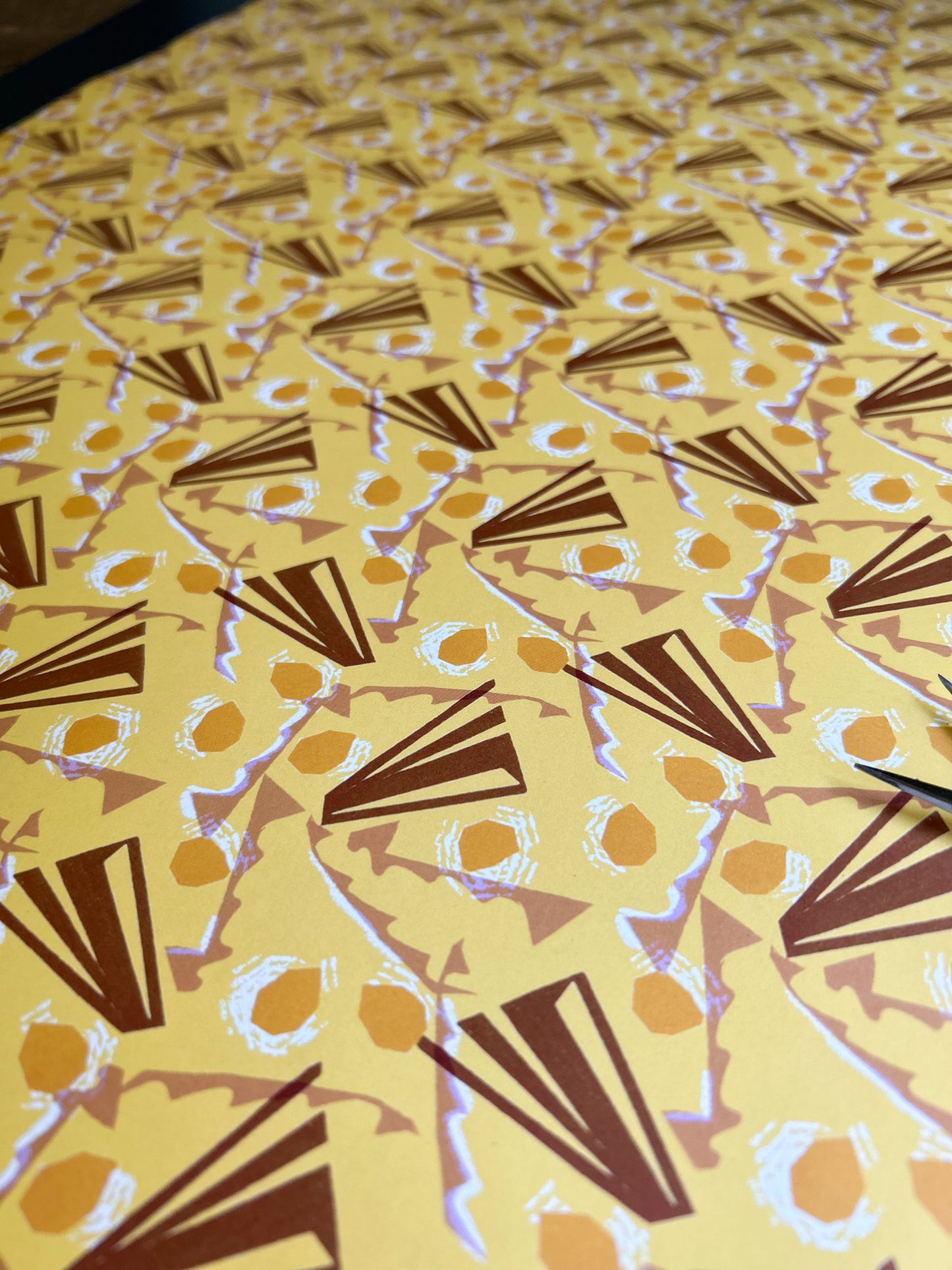 close up of abstract patterned crafting paper sheet