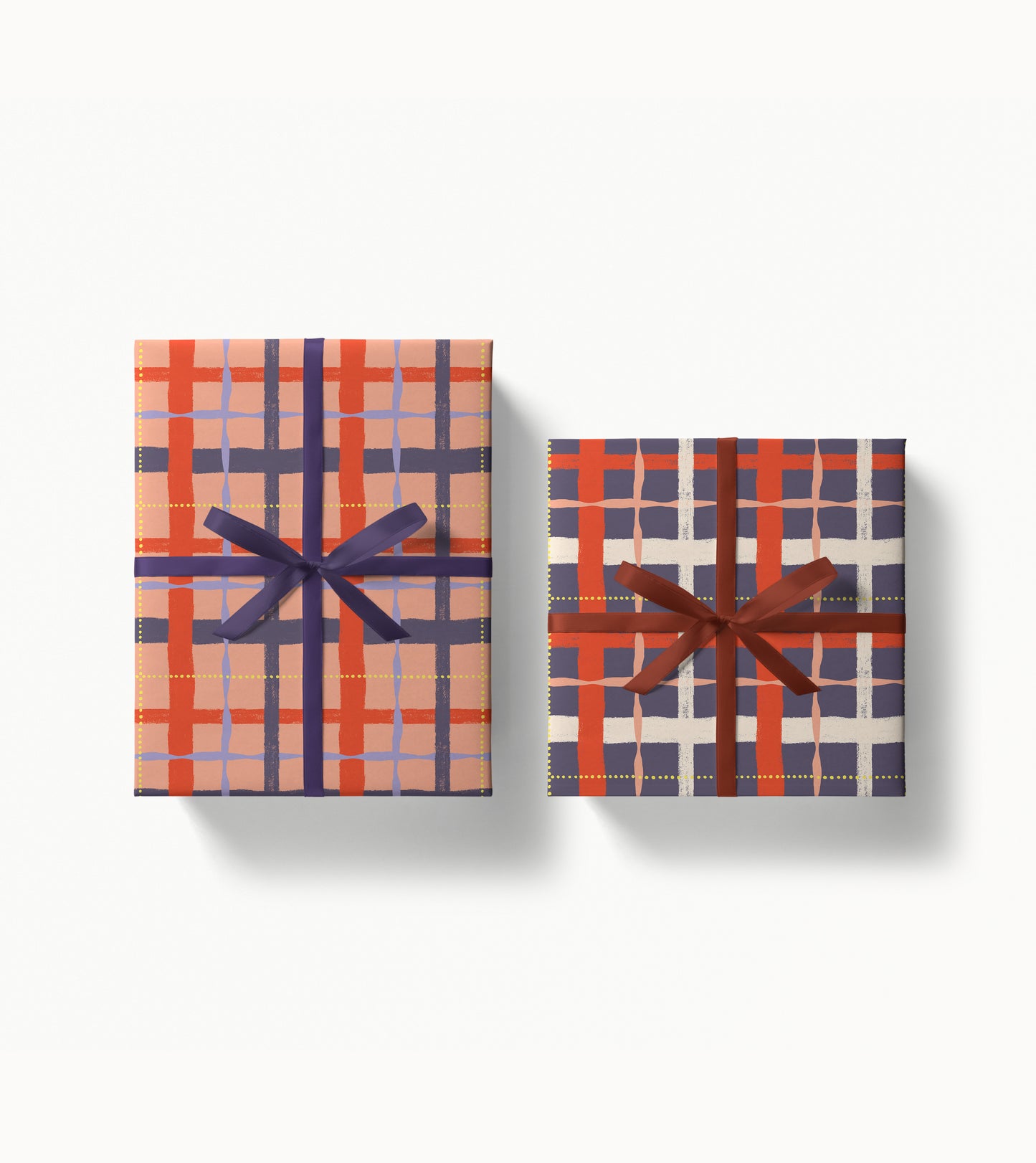 Dotty Plaid Wrapping Sheet