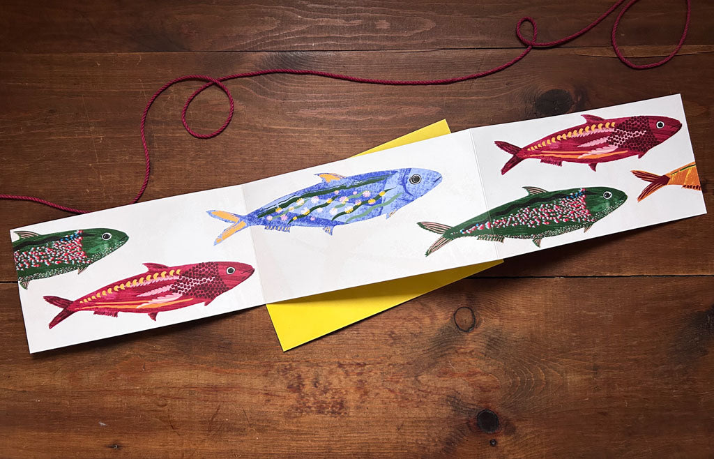 Accordion Style Fish Card