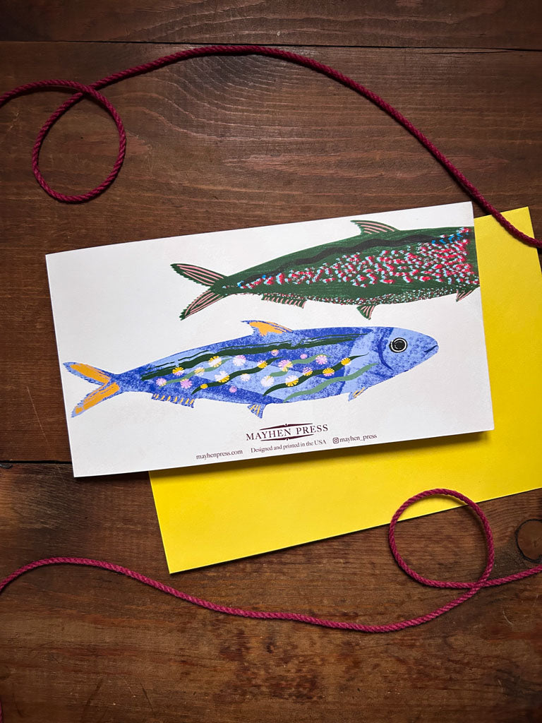 Accordion Style Fish Card