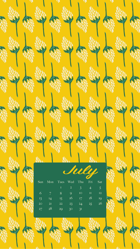 July 2025 Digital Phone Calendar