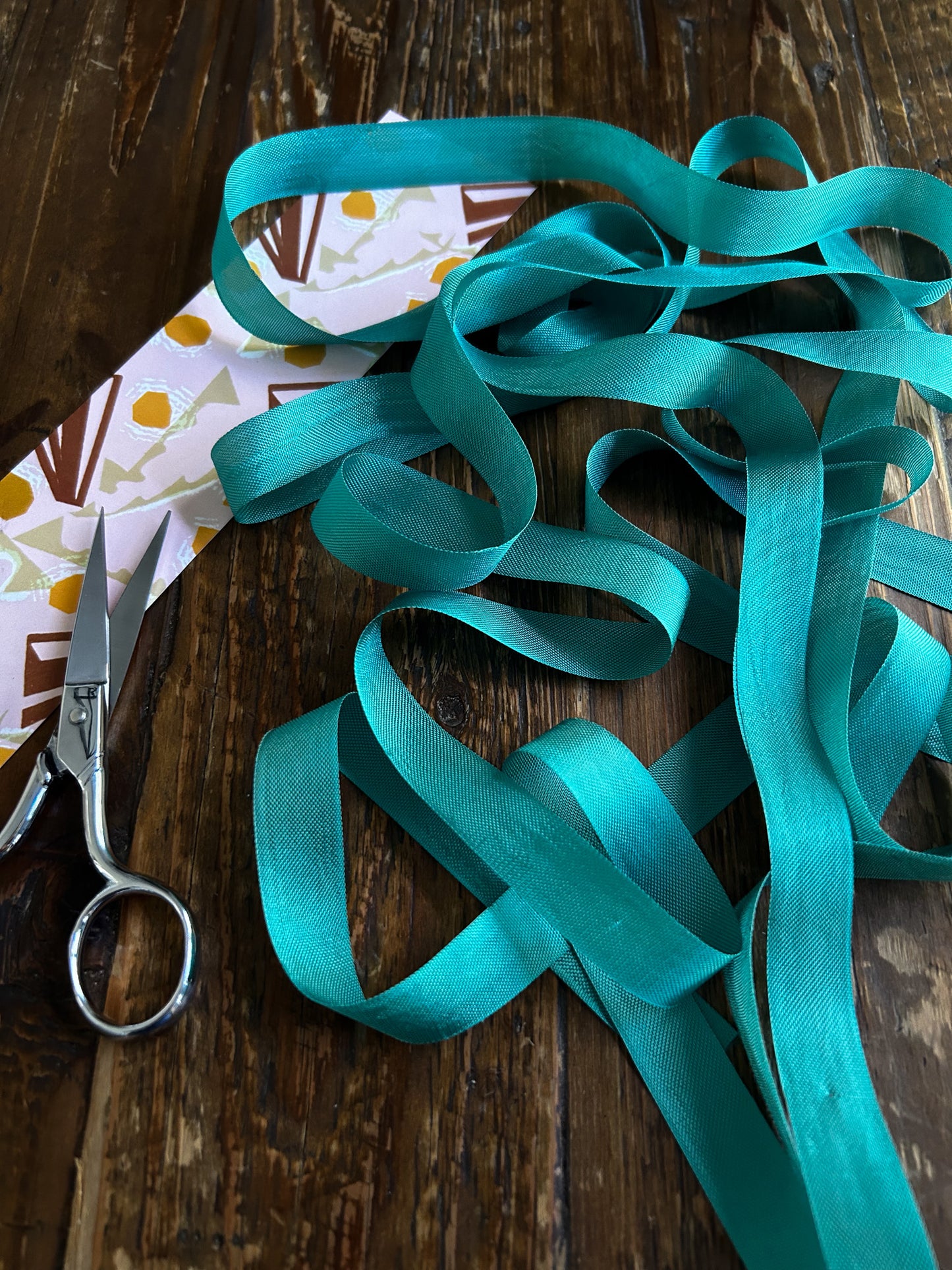 Vintage Style Ribbon- Green Glint