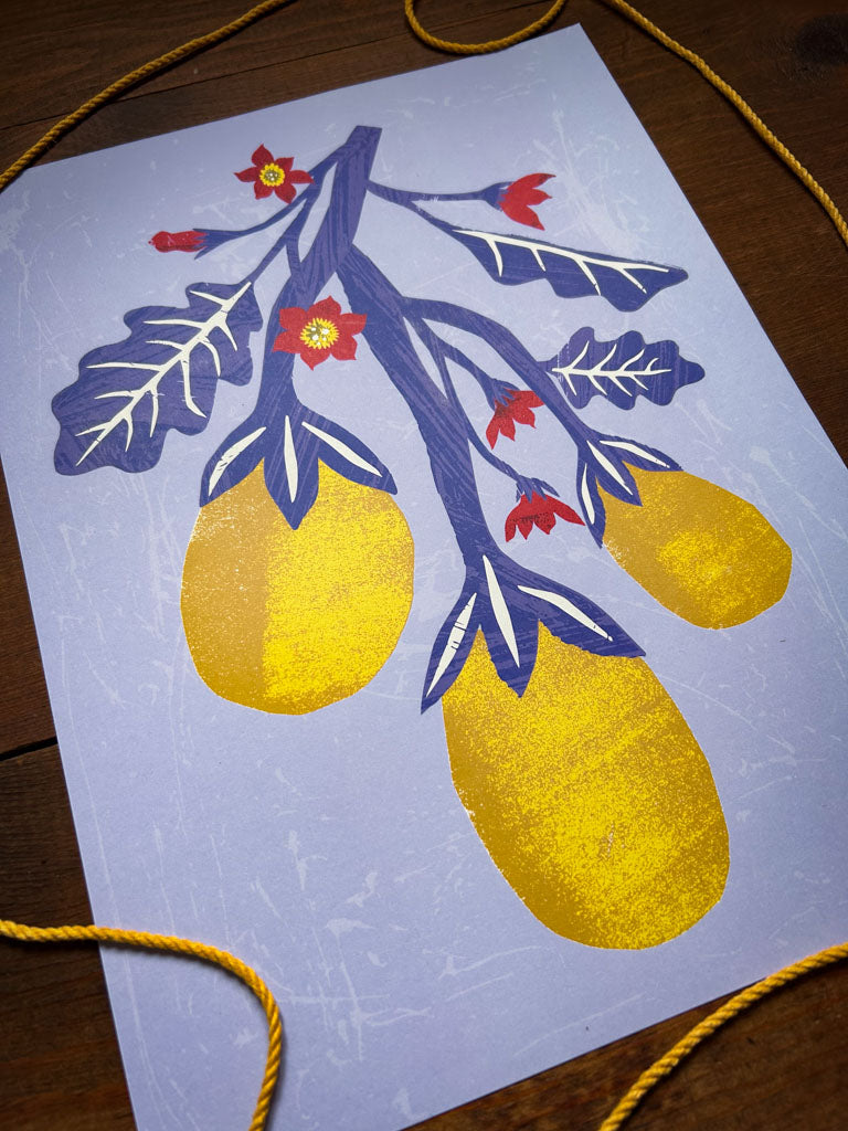 Yellow Aubergine Print