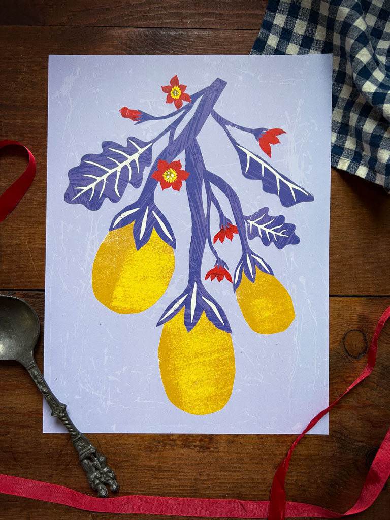 Yellow Aubergine Print