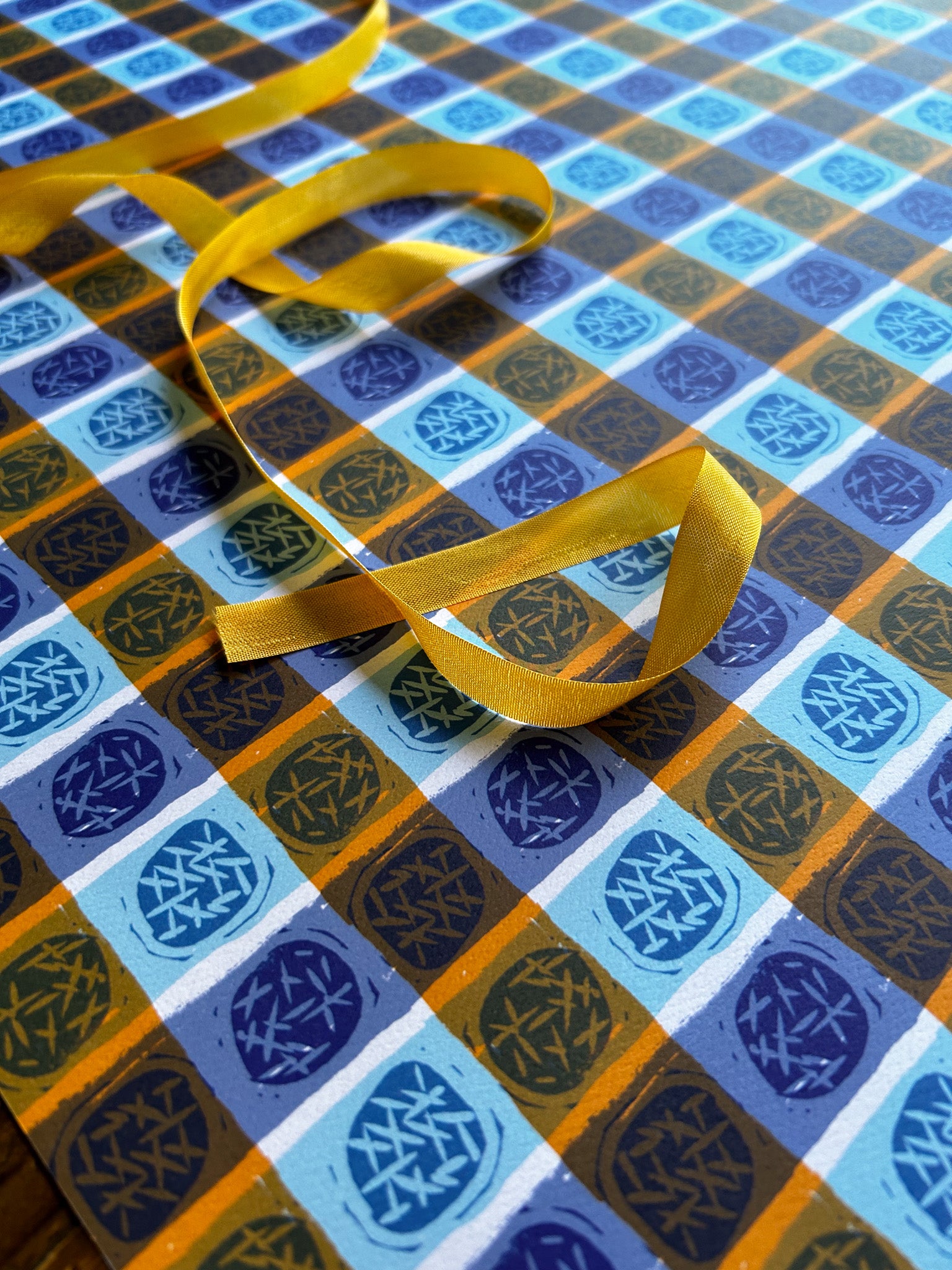 close up of artist designed unique dots and stripes patterned paper