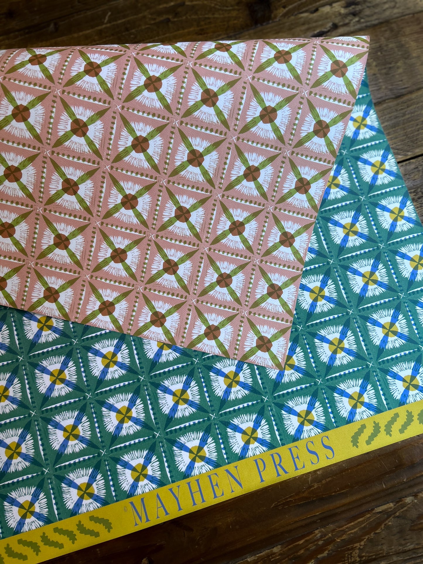 double sided geometric patterned wrapping paper